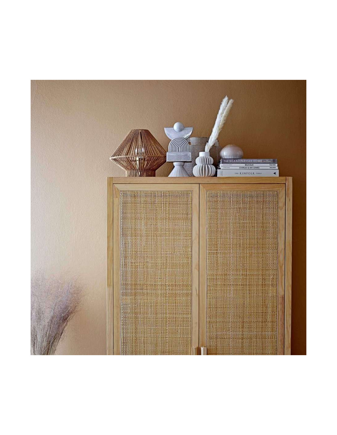 Mariana Natural Pine And Rattan Wardrobe | Accessories for the Home