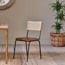 Iswa Tan Leather and Rattan Dining Chair from Accessories for the Home