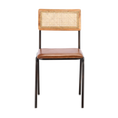 Iswa Tan Leather and Rattan Dining Chair from Accessories for the Home