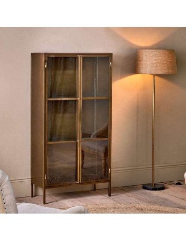 Ranchi Tall Iron Cabinet in Antique Brass from Accessories for the Home