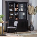 Lagos Black Pine Wood Display Cabinet from Accessories for the Home