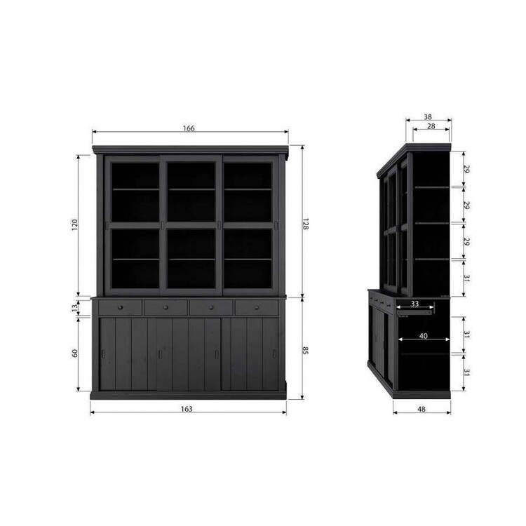 Lagos Black Pine Wood Display Cabinet from Accessories for the Home Lagos Black Pine Wood Display Cabinet from Accessories for the Home