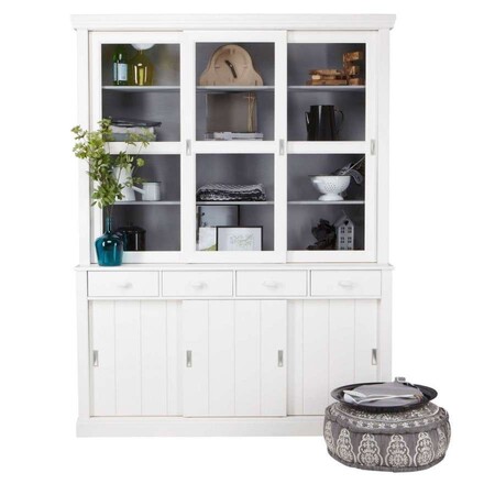 Lagos White Pine Wood Display Cabinet from Accessories for the Home 2