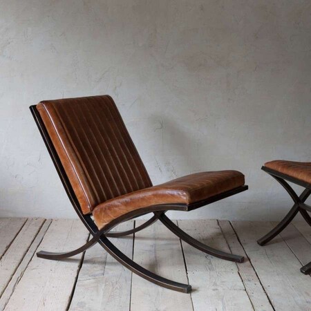 Narwana Ribbed Leather Lounger from Accessories for the Home