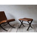 Narwana Ribbed Leather Footstool from Accessories for the Home