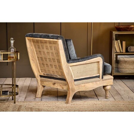 Abe Deconstructed Velvet Armchair in Moss Green from Accessories for the Home 2