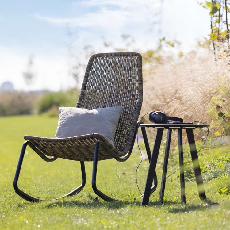Garden rocking chair made from natural rattan