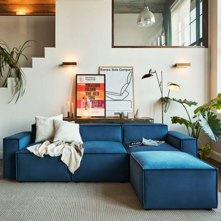 Swyft Model 03 Three Seater Left Chaise in Velvet from Accessories for the Home