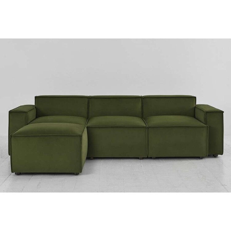 Swyft Model 03 Three Seater Left Chaise in Velvet from Accessories for the Home Swyft Model 03 Three Seater Left Chaise in Velvet from Accessories for the Home