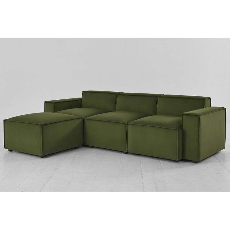 Swyft Model 03 Three Seater Left Chaise in Velvet from Accessories for the Home Swyft Model 03 Three Seater Left Chaise in Velvet from Accessories for the Home