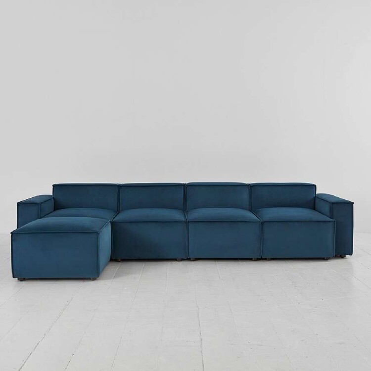 Swyft Model 03 Four Seater Left Chaise in Velvet from Accessories for the Home Swyft Model 03 Four Seater Left Chaise in Velvet from Accessories for the Home
