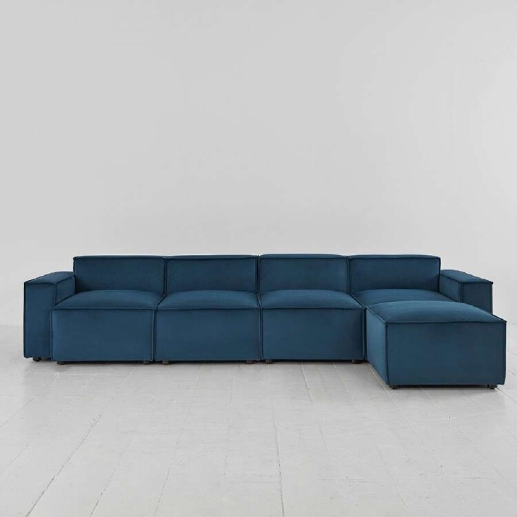 Swyft Model 03 Four Seater Right Chaise in Velvet from Accessories for the Home