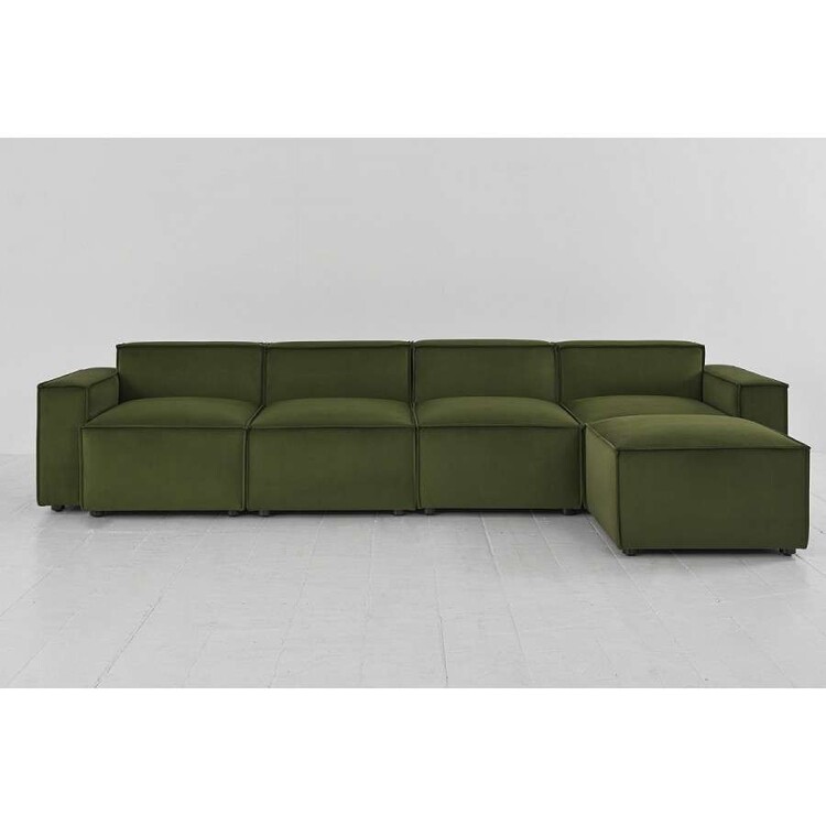 Swyft Model 03 Four Seater Right Chaise in Velvet from Accessories for the Home