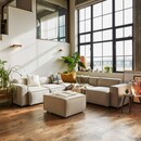 Swyft Model 03 Corner Sofa with Ottoman in Linen from Accessories for the Home