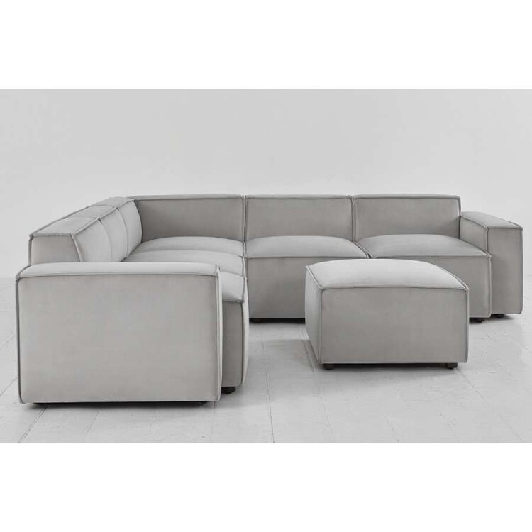 Swyft Model 03 Corner Sofa with Ottoman in Velvet from Accessories for the Home Swyft Model 03 Corner Sofa with Ottoman in Velvet from Accessories for the Home