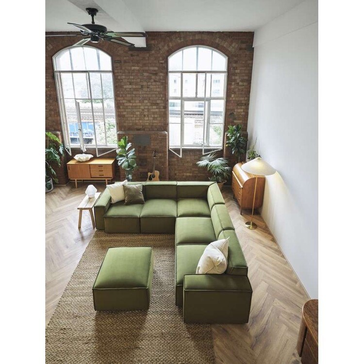 Swyft Model 03 Corner Sofa with Ottoman in Velvet from Accessories for the Home Swyft Model 03 Corner Sofa with Ottoman in Velvet from Accessories for the Home
