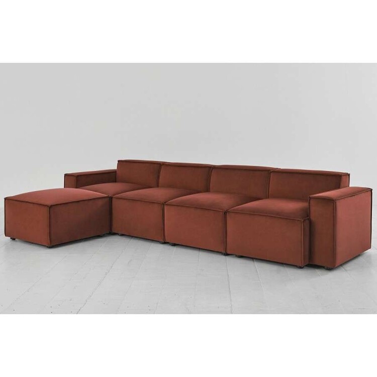 Swyft Model 03 Four Seater Left Chaise in Velvet from Accessories for the Home Swyft Model 03 Four Seater Left Chaise in Velvet from Accessories for the Home
