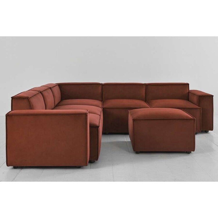 Swyft Model 03 Corner Sofa with Ottoman in Velvet from Accessories for the Home Swyft Model 03 Corner Sofa with Ottoman in Velvet from Accessories for the Home