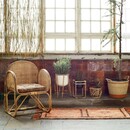 Madam Stoltz Set of 2 Bamboo & Iron Plant Stands from Accessories for the Home