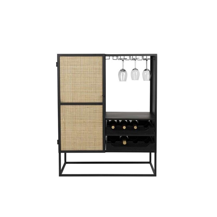 Guuji Rattan & Iron Low Wine Cabinet from Accessories for the Home Guuji Rattan & Iron Low Wine Cabinet from Accessories for the Home