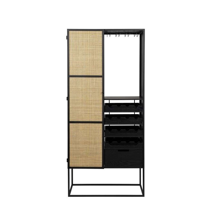 Guuji Rattan & Iron High Wine Cabinet from Accessories for the Home