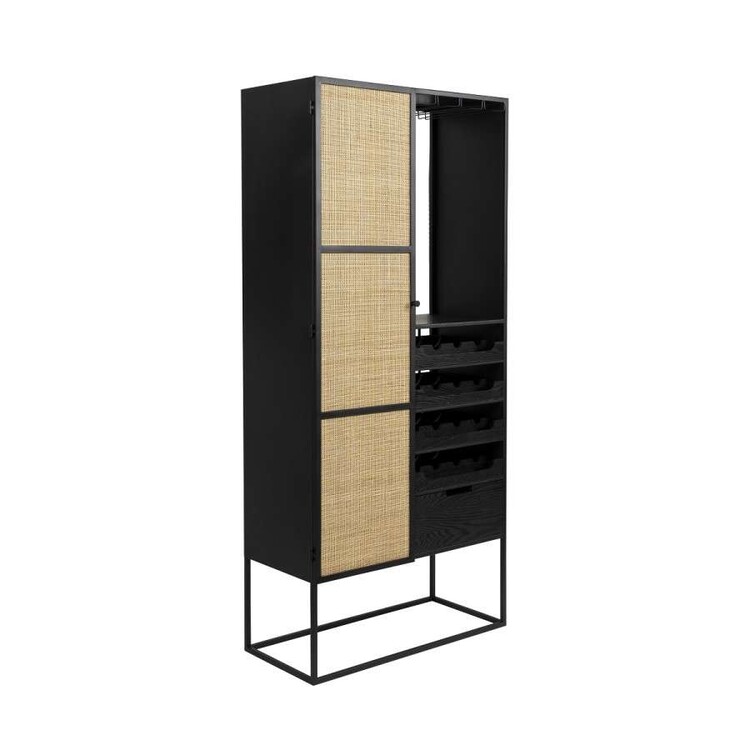 Guuji Rattan & Iron High Wine Cabinet from Accessories for the Home