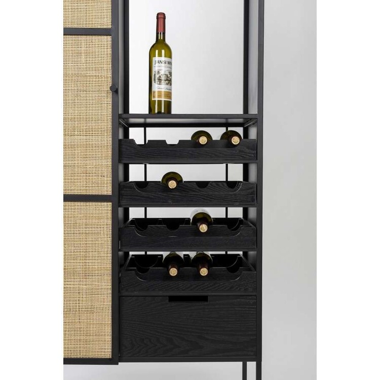 Guuji Rattan & Iron High Wine Cabinet from Accessories for the Home