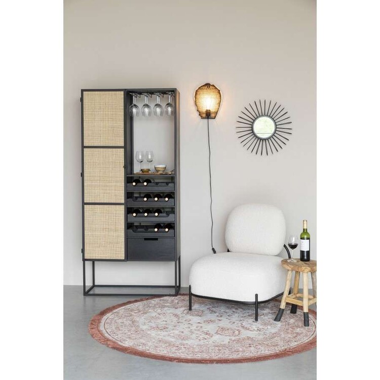 Guuji Rattan & Iron High Wine Cabinet from Accessories for the Home