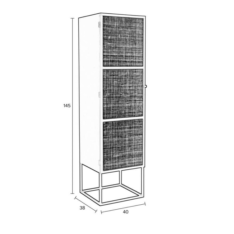 Guuji Rattan & Iron Slim Cabinet from Accessories for the Home