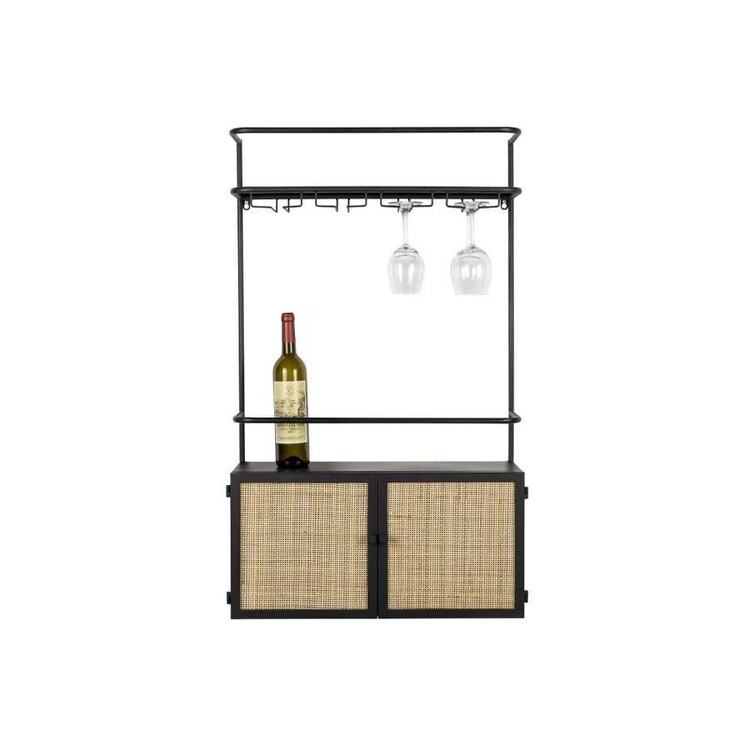 Guuji Rattan & Iron Wine Shelf from Accessories for the Home Guuji Rattan & Iron Wine Shelf from Accessories for the Home