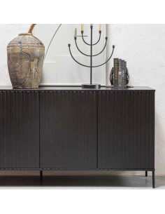 Woood Gravure Sideboard- Black, Home or | the Accessories for Espresso Natural