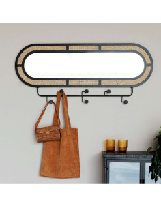 Aida Rattan Mirror & Coat Rack from Accessories for the Home