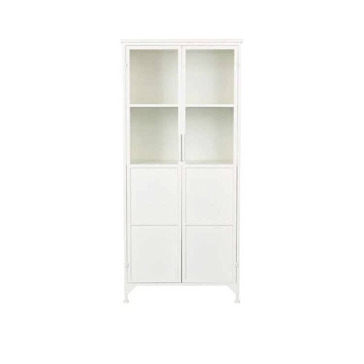Miya White Iron Display Cabinet from Accessories for the Home Miya White Iron Display Cabinet from Accessories for the Home