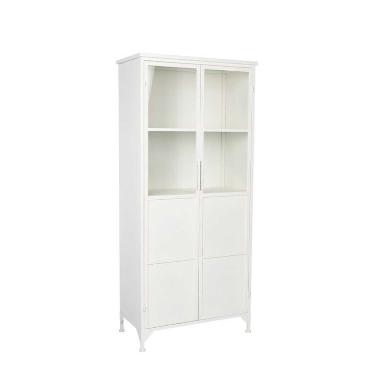 Miya White Iron Display Cabinet from Accessories for the Home Miya White Iron Display Cabinet from Accessories for the Home