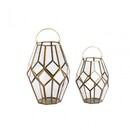 Antique Brass Glass Window Lanterns from Accessories for the Home