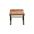 Narwana Ribbed Leather Footstool from Accessories for the Home