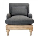 Abe Deconstructed Linen Armchair in Charcoal from Accessories for the Home