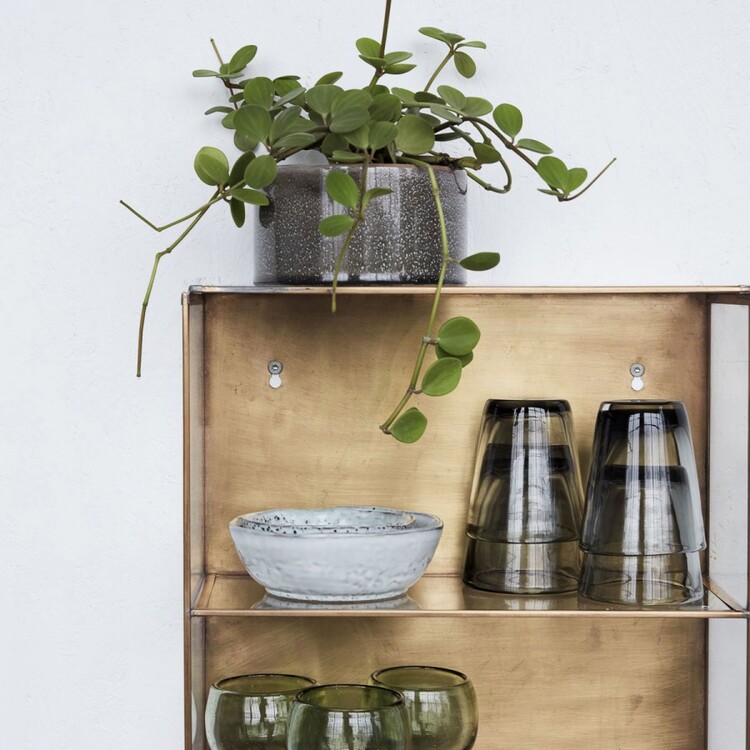 Riley Large Brass and Glass Wall Cabinet from Accessories for the Home