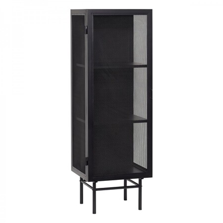 Hubsch Edge Slim Black Metal Cabinet with Mesh Doors from Accessories for the Home 2