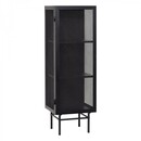 Hubsch Edge Slim Black Metal Cabinet with Mesh Doors from Accessories for the Home