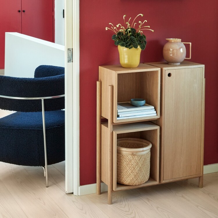 Hubsch Cube Natural Oak Console Table from Accessories for the Home