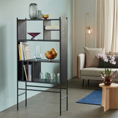 Hubsch Divide Black Wood & Iron Shelf Unit from Accessories for the Home