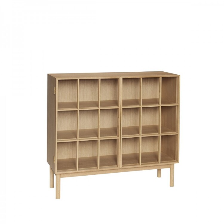 Hubsch Shoji Wide Oak Display Cabinet from Accessories for the Home