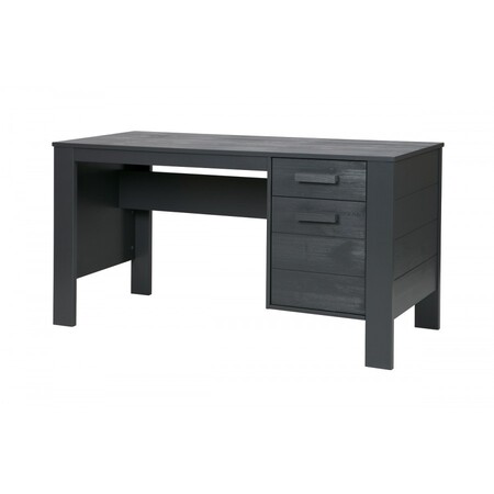 Dark grey deals desk with drawers