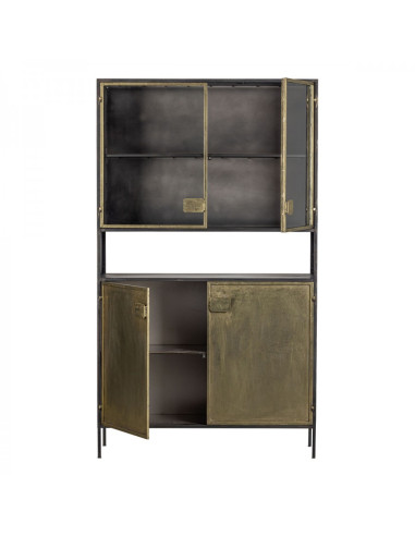 Ranchi Tall Iron Cabinet in Antique Brass