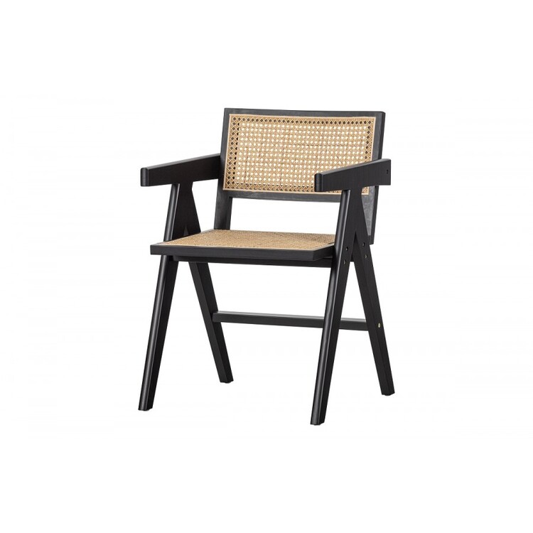 Gunn Rattan & Pine Dining Chair - Black from Accessories for the Home Gunn Rattan & Pine Dining Chair - Black from Accessories for the Home