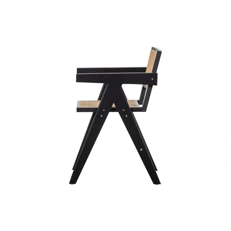 Gunn Rattan & Pine Dining Chair - Black from Accessories for the Home Gunn Rattan & Pine Dining Chair - Black from Accessories for the Home
