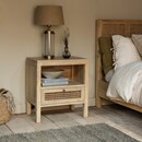 Kanz Mango Wood and Cane Bedside Cabinet from Accessories for the Home