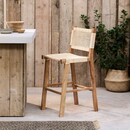 Madrisana Acacia and Rattan Woven Bar Stool from Accessories for the Home