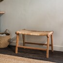 Madrisana Acacia and Rattan Woven Footstool from Accessories for the Home
